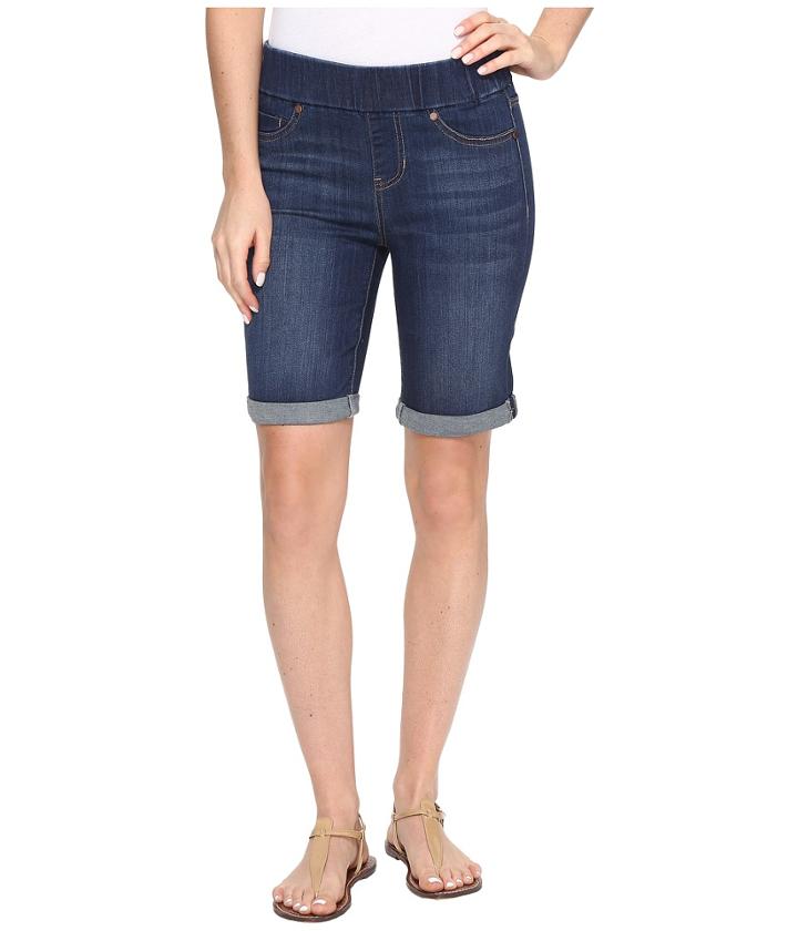 Liverpool - Sienna Pull-on Rolled-cuff Bermuda In Silky Soft Denim In Elysian Dark