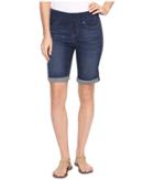 Liverpool - Sienna Pull-on Rolled-cuff Bermuda In Silky Soft Denim In Elysian Dark