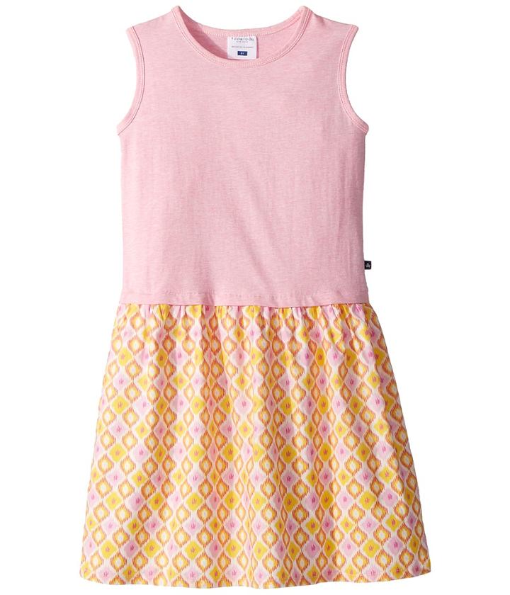 Toobydoo - Pink Tank Dress W/ Summery Woven Skirt