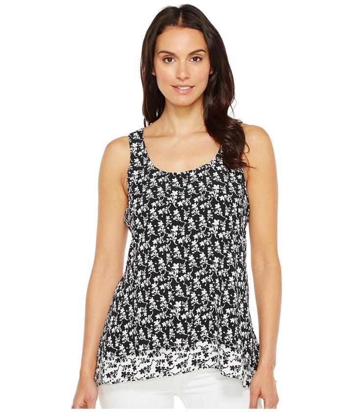 Karen Kane - Contrast Floral Hem Tank Top