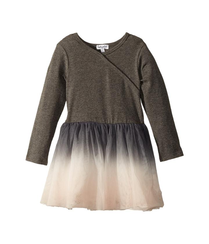 Splendid Littles - Long Sleeve Sweater Dip-dyed Tulle Dress