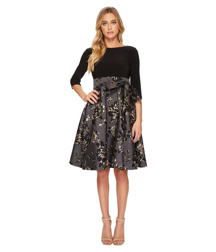 Adrianna Papell - Jessa Jacquard Jersey Fit And Flare Dress