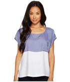 Two By Vince Camuto - Short Sleeve Engineered Block Stripe Boxy Shirt