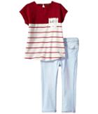 7 For All Mankind Kids - Two-piece Color Block Tee And Jeans Set