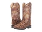 Old West Kids Boots - Leopard Print Square Toe