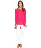 Mod-o-doc - Slub Jersey Drop Waist Ruffle Tunic
