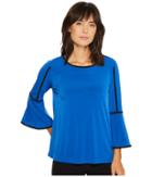 Calvin Klein - Bell Sleeve Top With Piping
