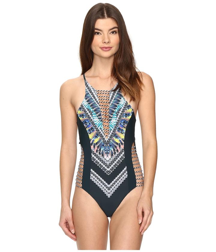 Red Carter - Feather Warrior Strappy Plunge Tank Mio One-piece