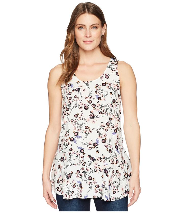 Mod-o-doc - Printed Rayon Woven Scoop Neck Tank Top W/ Flounce Hem