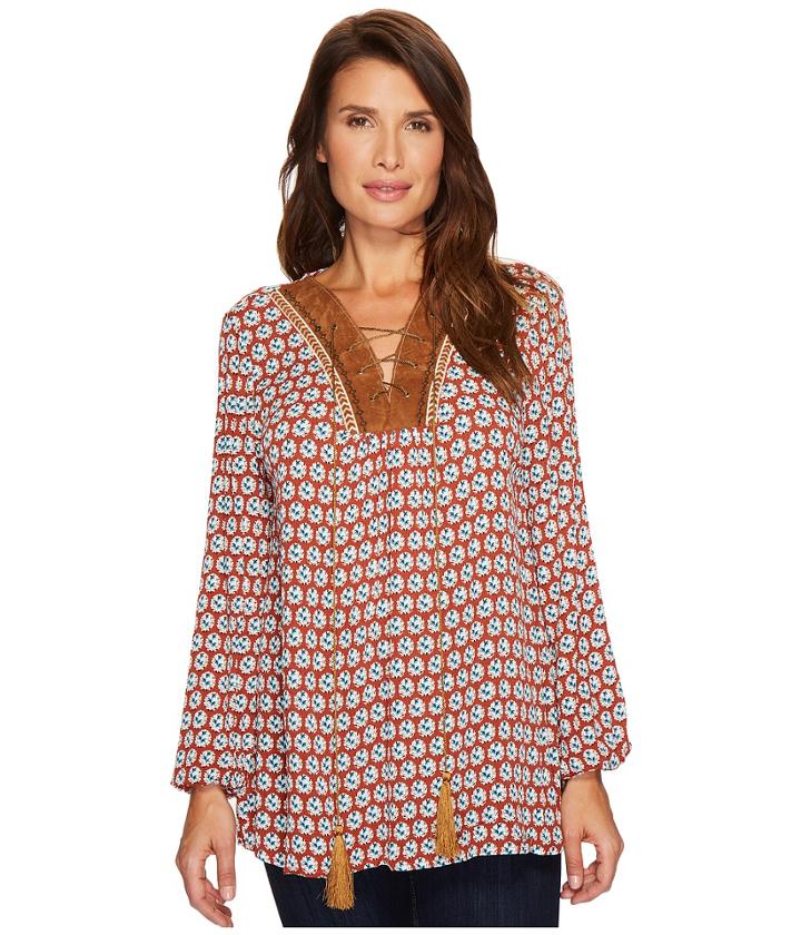 Wrangler - Western Long Sleeve Boho Blouse