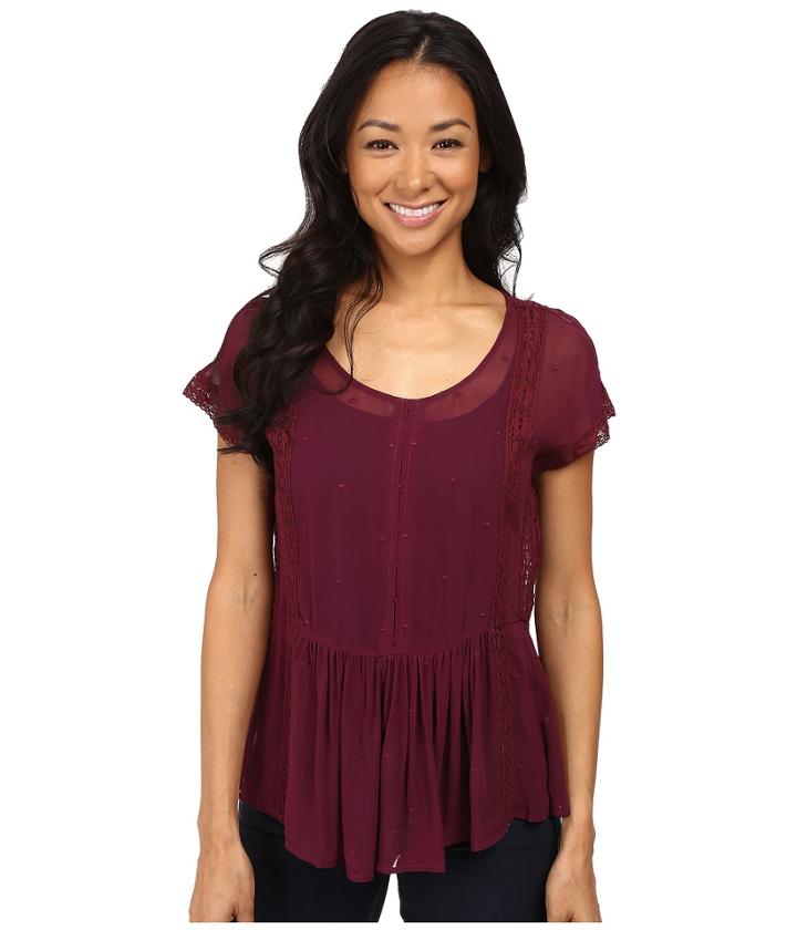 Lucky Brand - Lace Peplum Top