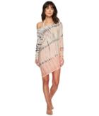 Green Dragon - Watercolor Sateen Playa Boat Neck Asymmetrical Tunic