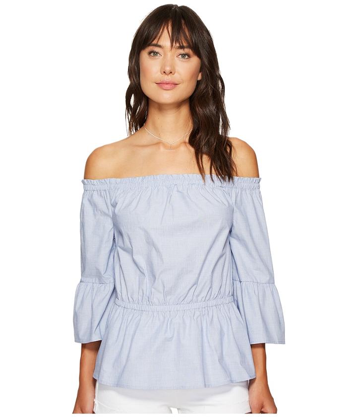 Kensie - Oxford Shirting Off Shoulder Top Ks6u4107