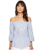 Kensie - Oxford Shirting Off Shoulder Top Ks6u4107