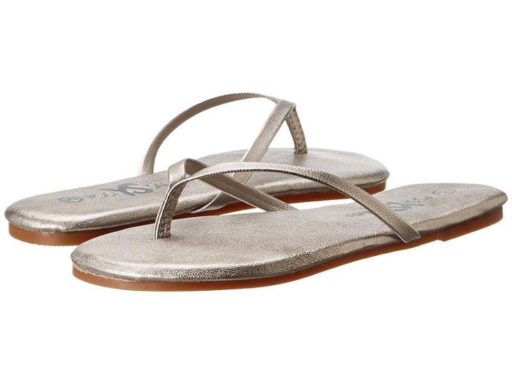 Yosi Samra Roee Metallic Leather Flip Flop