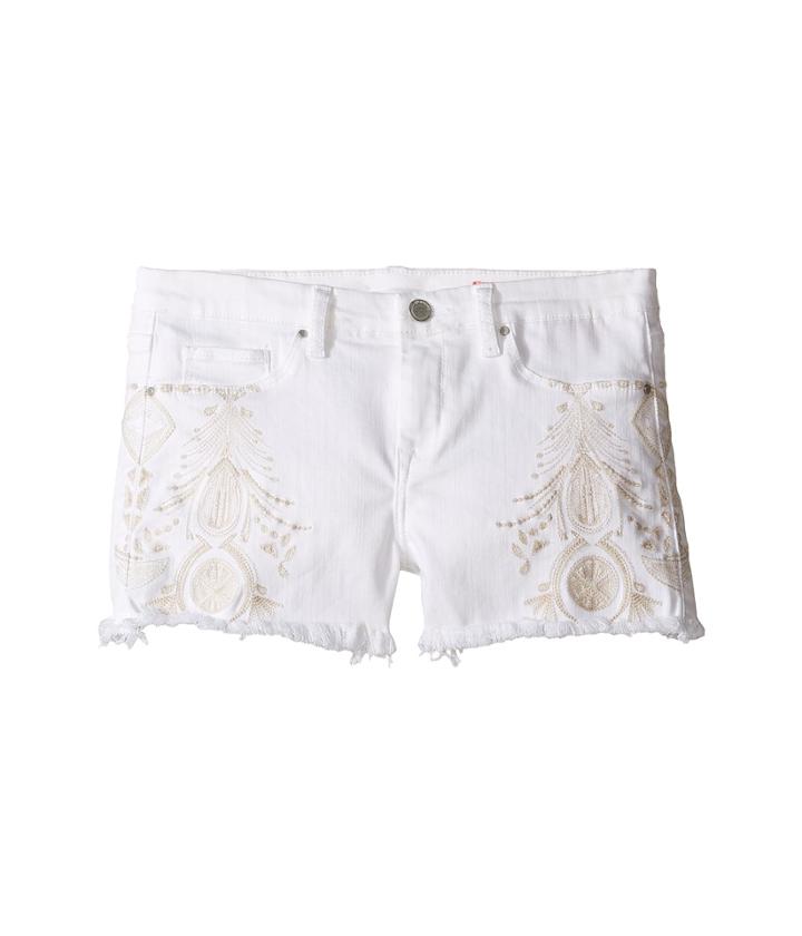 Blank Nyc Kids - White Embroidered Cut Off Shorts