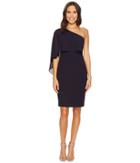Vince Camuto - One-shoulder Bodycon Dress W/ Chiffon Overlay