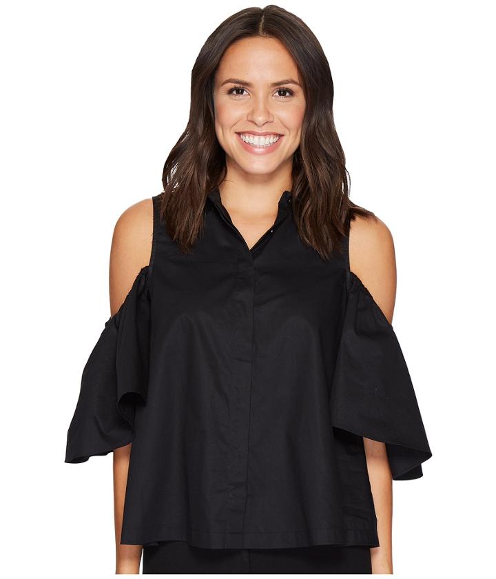 Catherine Catherine Malandrino - Cold Shoulder Collared Shirt