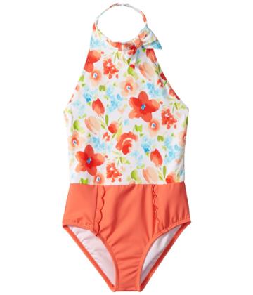 Janie And Jack - Floral Color Block One-piece Swimsuit