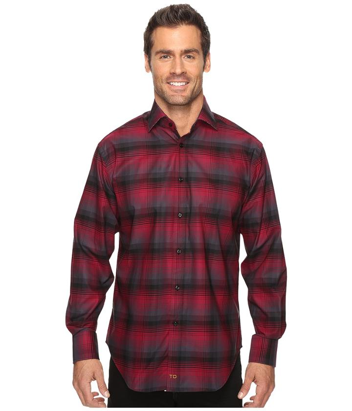Thomas Dean &amp; Co. - Long Sleeve Plaid Sport Shirt