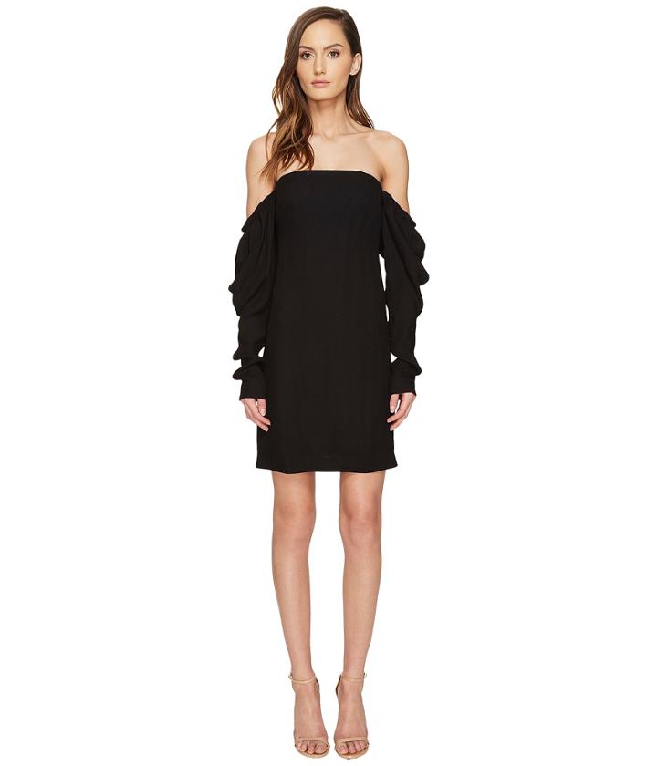 Vera Wang - Off The Shoulder Shift Dress With Draped Sleeve