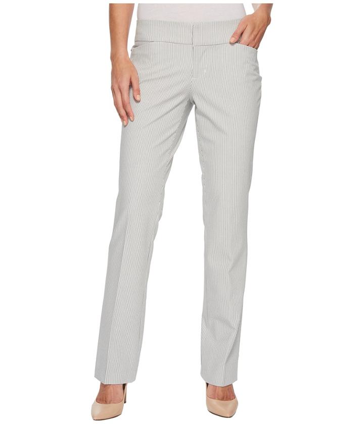 Liverpool - Graham Bootcut Trousers In Ministripe Print In White Ministripe