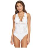 Robin Piccone - Clarissa Low V-neck Crochet One-piece