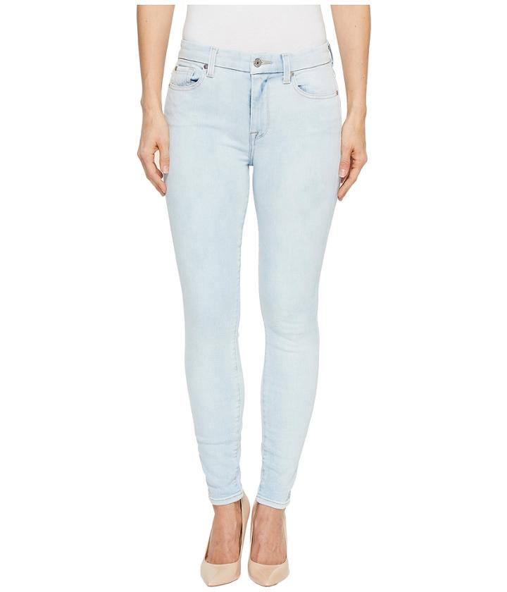 7 For All Mankind - The High-waist Ankle Skinny In Bleached Out