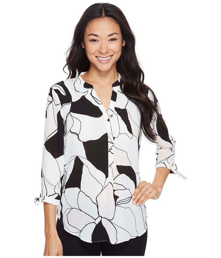 Ivanka Trump - Over Sized Flower Georgette Blouse