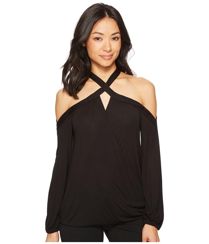 Lanston - Halter Neck Long Sleeve Top