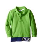 Moschino Kids - Long Sleeve Polo W/ Contrast Hem And Logo