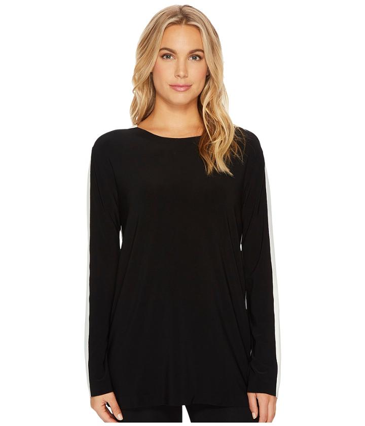 Kamalikulture By Norma Kamali - Side Stripe Long Sleeve Crew Top