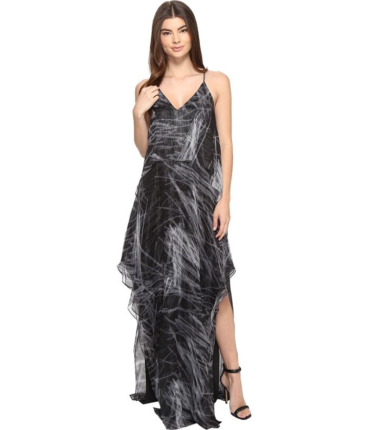 Halston Heritage - Sleeveless Cami Flowy Printed Gown