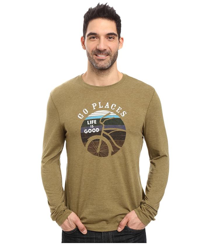 Life Is Good - Go Places Stripes Long Sleeve Cool Tee
