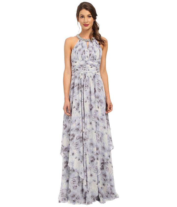 Donna Morgan - Beaded Neck Gown Printed