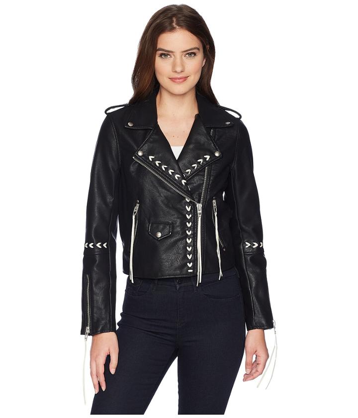 Blank Nyc - Bonded Vegan Leather Jacket With Lacing Detail In Second Chances