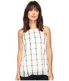 Vince Camuto - Sleeveless Stripe Duet Blouse With Knit Underlay