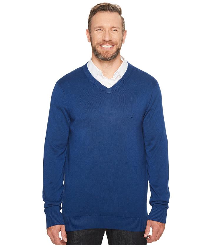 Nautica Big &amp; Tall - Big Tall 12gg V-neck Sweater