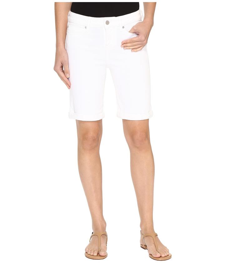 Liverpool - Hayden Rolled-cuff Bermuda On Super Soft Stretch Denim In Bright White