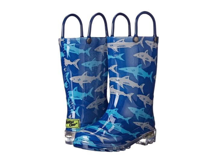 Western Chief Kids - Deep Sea Sharks Lighted Rain Boot(toddler/little Kid)