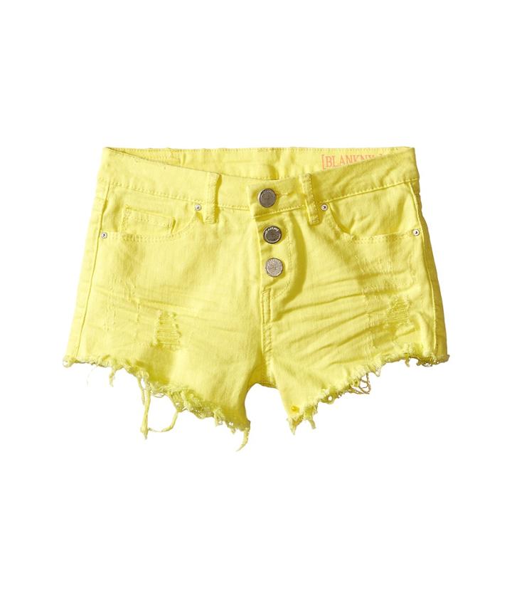 Blank Nyc Kids - High Rise Shorts In Lemon Drop