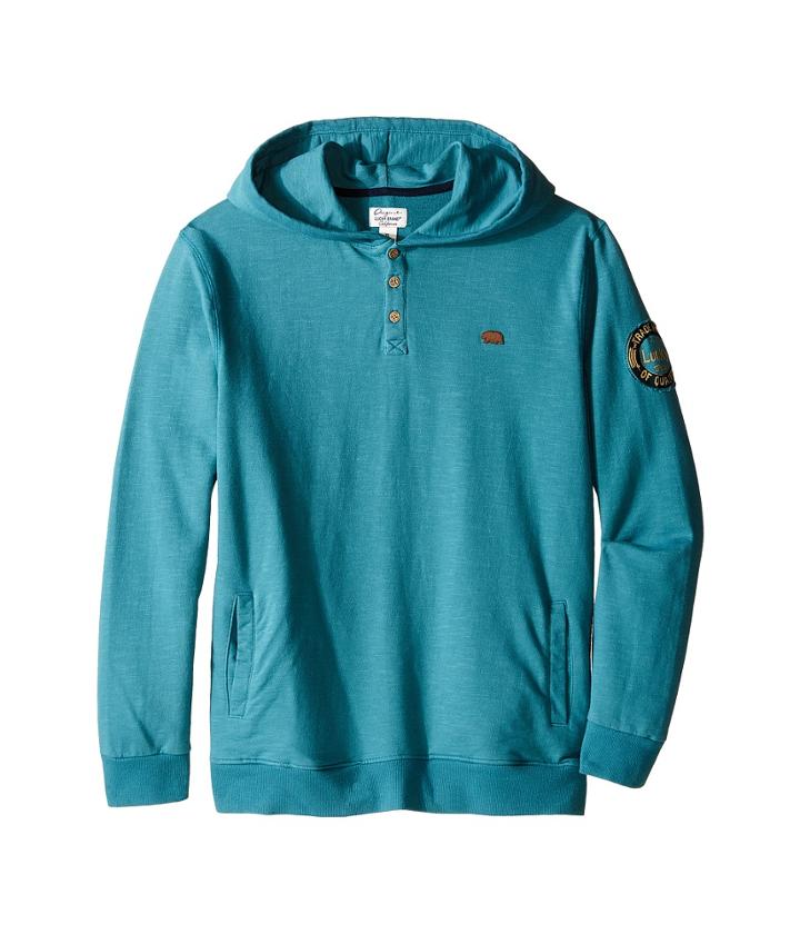 Lucky Brand Kids - French Terry Hoodie W/ Button Front Screen Print On Back