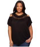 Lucky Brand - Plus Size Cold Shoulder Crochet Top