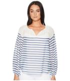 Two By Vince Camuto - Long Sleeve Ladder Stripe Peasant Blouse