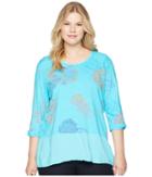 Extra Fresh By Fresh Produce - Plus Size Summer Floral Windfall Top