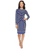 Vince Camuto - Pleated Crepe Long Sleeve Bodycon Dress