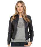 Armani Jeans - Lamb Leather With Scuba Mesh Detail Blouse
