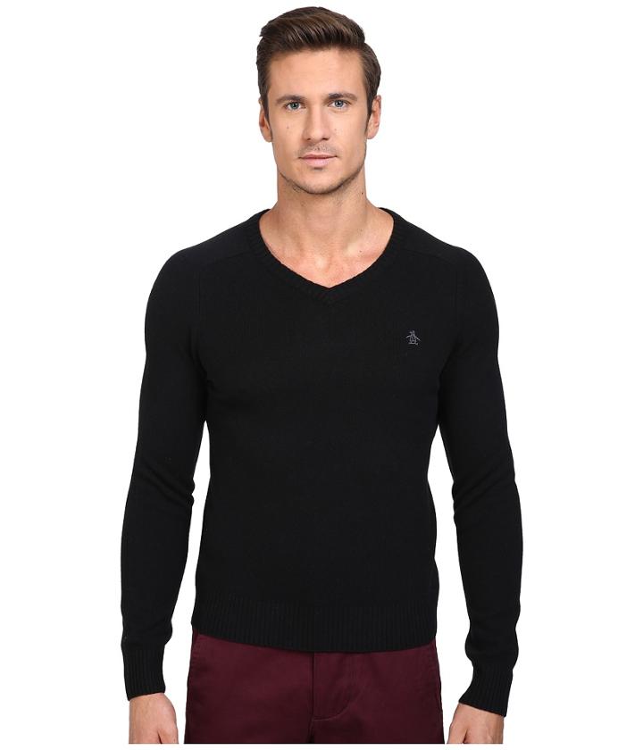 Original Penguin - P55 100% Lambswool V-neck Sweater