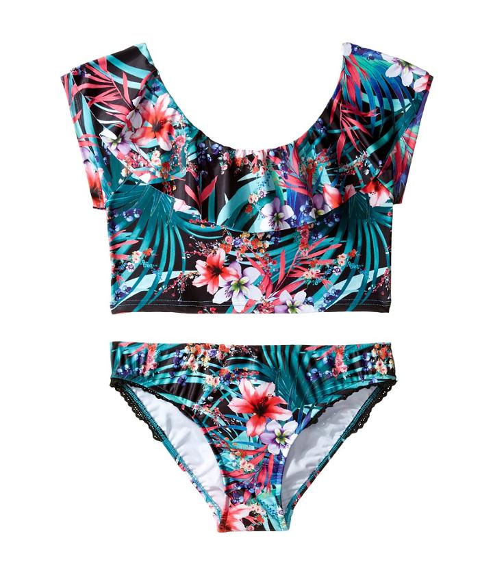 Seafolly Kids - Tropical Vacation Ruffle Tankini Set