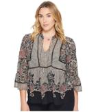 Lucky Brand - Plus Size Mixed Print Top